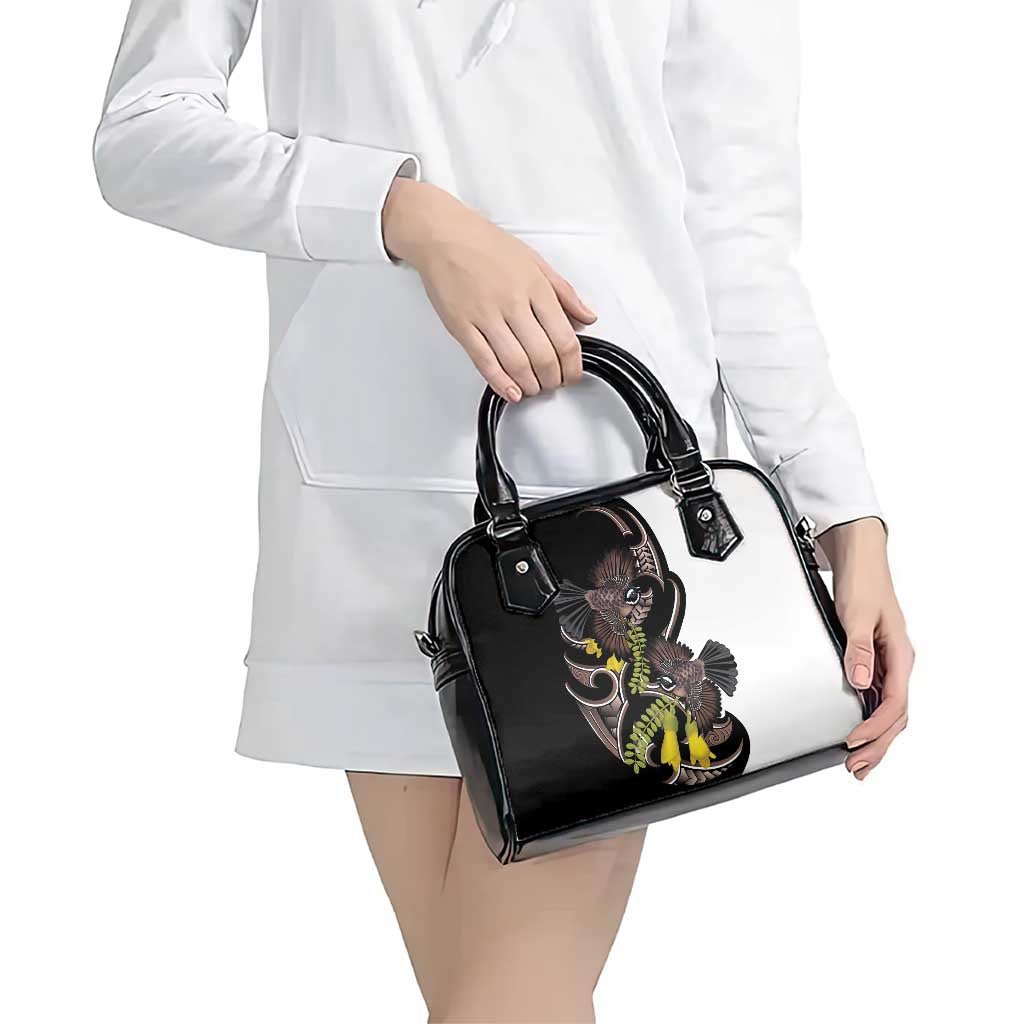 New Zealand Valentines Day Shoulder Handbag Piwakawaka Lovers Maori Koru Tattoo - Polynesian Pride