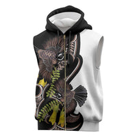 New Zealand Valentines Day Sleeveless Zip Hoodie Piwakawaka Lovers Maori Koru Tattoo - Polynesian Pride