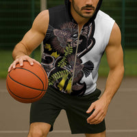 New Zealand Valentines Day Sleeveless Zip Hoodie Piwakawaka Lovers Maori Koru Tattoo - Polynesian Pride