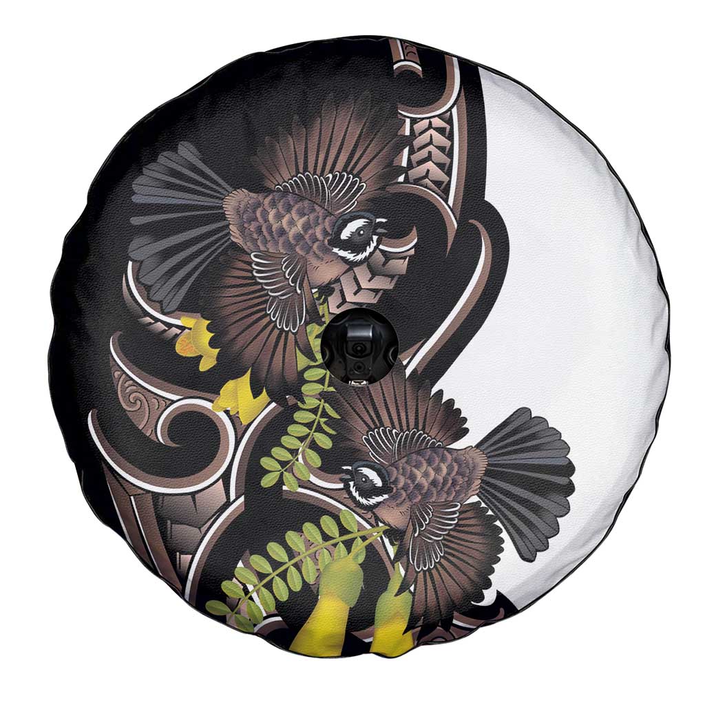 New Zealand Valentines Day Spare Tire Cover Piwakawaka Lovers Maori Koru Tattoo - Polynesian Pride