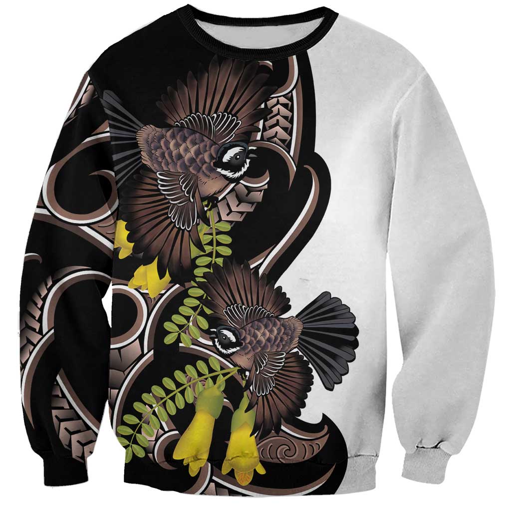 New Zealand Valentines Day Sweatshirt Piwakawaka Lovers Maori Koru Tattoo - Polynesian Pride