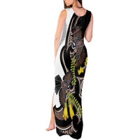 New Zealand Valentines Day Tank Maxi Dress Piwakawaka Lovers Maori Koru Tattoo - Polynesian Pride