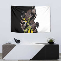 New Zealand Valentines Day Tapestry Piwakawaka Lovers Maori Koru Tattoo - Polynesian Pride