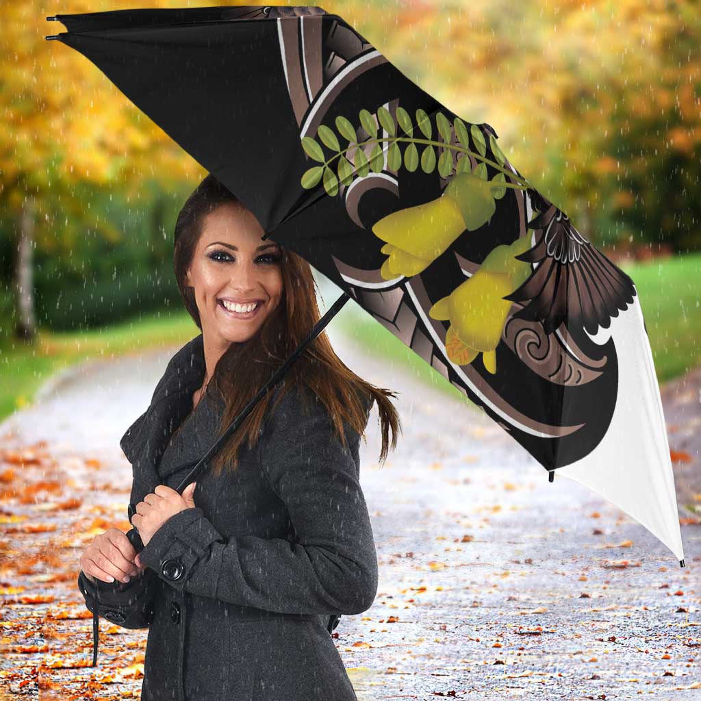 New Zealand Valentines Day Umbrella Piwakawaka Lovers Maori Koru Tattoo - Polynesian Pride