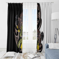 New Zealand Valentines Day Window Curtain Piwakawaka Lovers Maori Koru Tattoo - Polynesian Pride