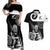 New Zealand Silver Fern Rugby Couples Matching Off Shoulder Maxi Dress and Hawaiian Shirt Go Champions NZ All Black Maori Koru LT14 Black - Polynesian Pride