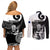 New Zealand Silver Fern Rugby Couples Matching Off Shoulder Short Dress and Long Sleeve Button Shirts Go Champions NZ All Black Maori Koru LT14 - Polynesian Pride