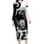 New Zealand Silver Fern Rugby Family Matching Long Sleeve Bodycon Dress and Hawaiian Shirt Go Champions NZ All Black Maori Koru LT14 Mom's Dress Black - Polynesian Pride