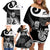 New Zealand Silver Fern Rugby Family Matching Off Shoulder Short Dress and Hawaiian Shirt Go Champions NZ All Black Maori Koru LT14 - Polynesian Pride