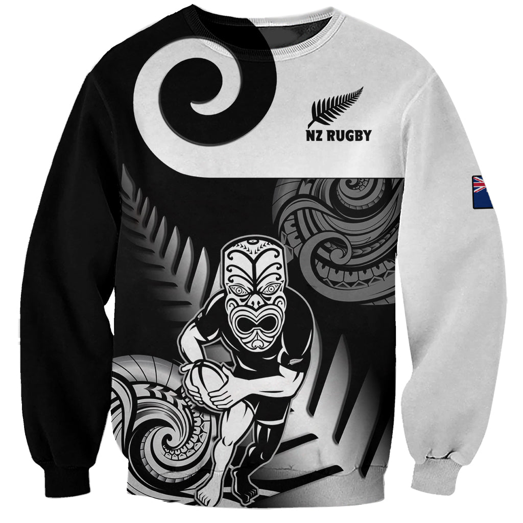 New Zealand Silver Fern Rugby Sweatshirt Go Champions NZ All Black Maori Koru LT14 Unisex Black - Polynesian Pride