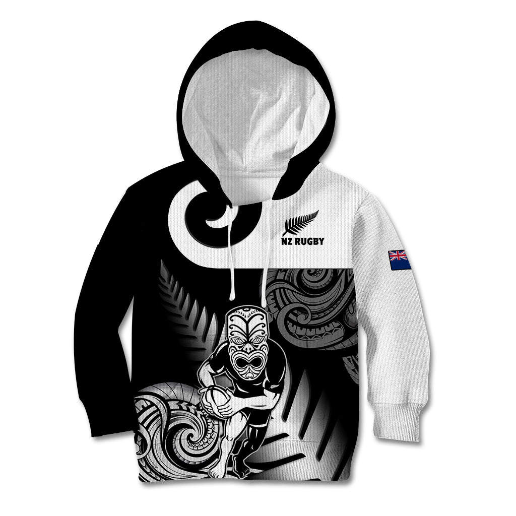 Custom New Zealand Silver Fern Rugby Kid Hoodie Go Champions NZ All Black Maori Koru LT14 Black - Polynesian Pride