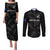 New Zealand Silver Fern Rugby Couples Matching Puletasi Dress and Long Sleeve Button Shirts 2023 Go Aotearoa Champions World Cup LT14 Black - Polynesian Pride