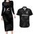 Custom New Zealand Silver Fern Rugby Couples Matching Long Sleeve Bodycon Dress and Hawaiian Shirt 2023 Go Aotearoa Champions World Cup LT14 Black - Polynesian Pride