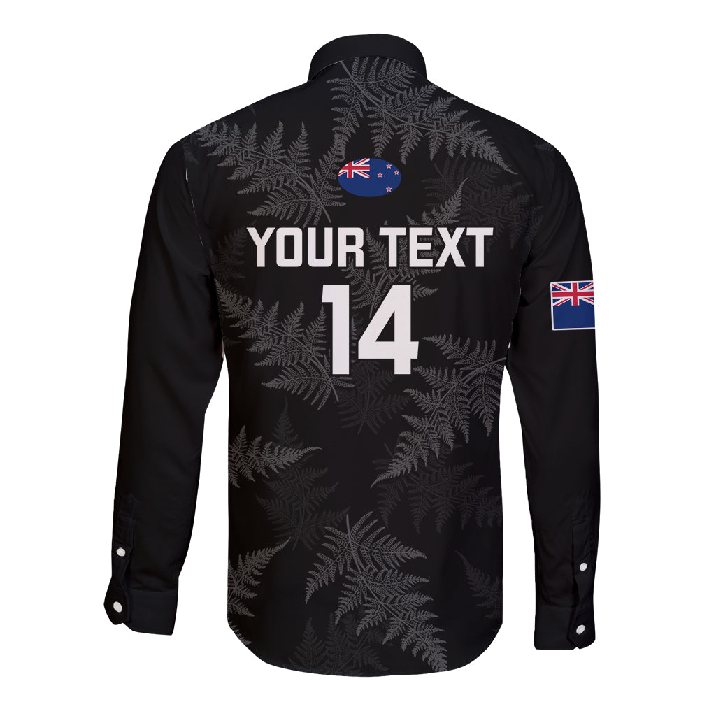 Custom New Zealand Silver Fern Rugby Long Sleeve Button Shirt 2023 Go Aotearoa Champions World Cup LT14 - Polynesian Pride