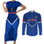 Samoa Rugby Couples Matching Short Sleeve Bodycon Dress and Long Sleeve Button Shirts 2023 Go Manu Samoa LT14 Blue - Polynesian Pride