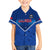 Samoa Rugby Family Matching Off Shoulder Short Dress and Hawaiian Shirt 2023 Go Manu Samoa LT14 Son's Shirt Blue - Polynesian Pride