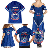 Samoa Rugby Family Matching Summer Maxi Dress and Hawaiian Shirt 2023 Go Manu Samoa LT14 - Polynesian Pride