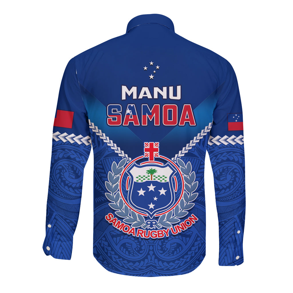 Samoa Rugby Long Sleeve Button Shirt 2023 Go Manu Samoa LT14 - Polynesian Pride
