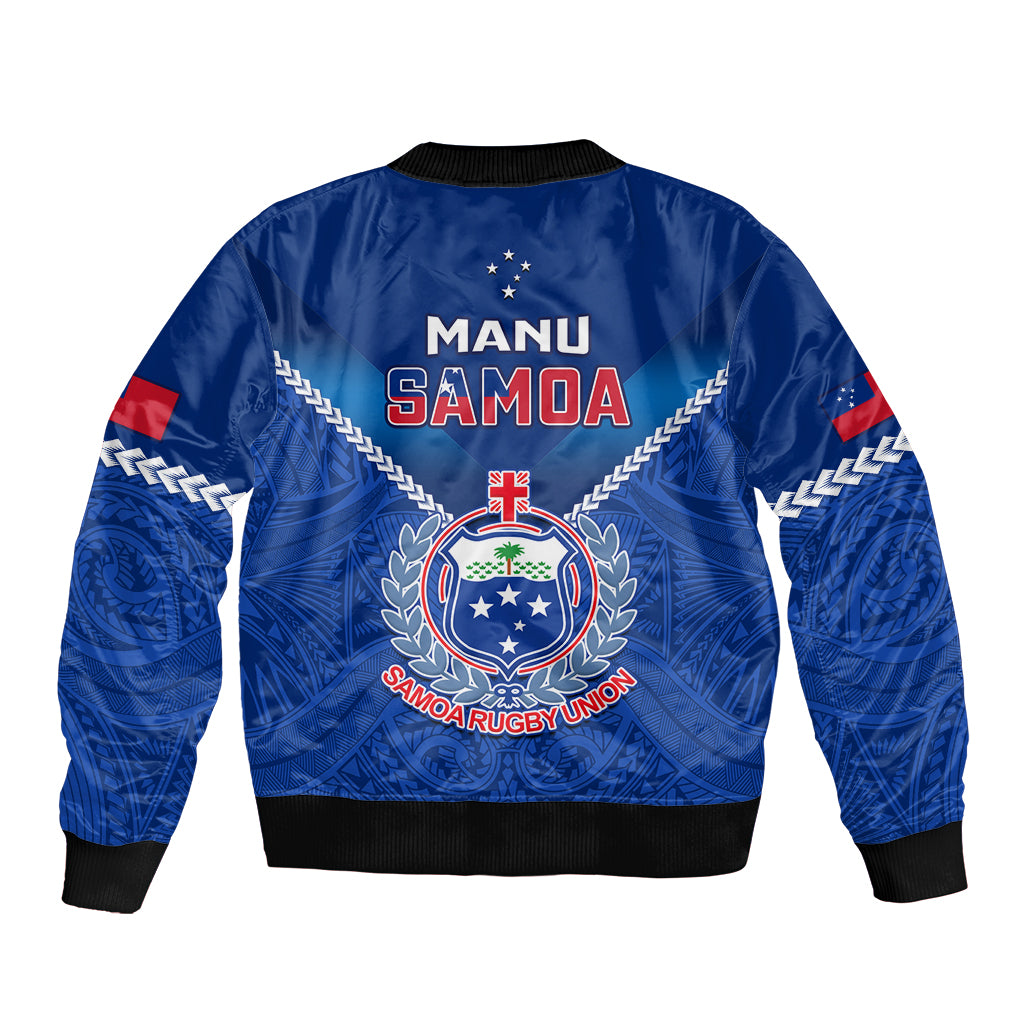 Samoa Rugby Sleeve Zip Bomber Jacket 2023 Go Manu Samoa LT14 - Polynesian Pride