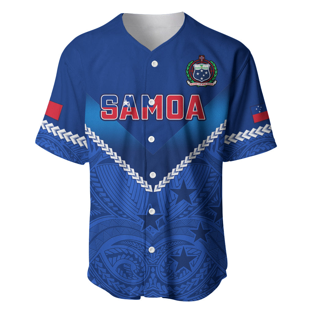 Custom Samoa Rugby Baseball Jersey 2023 Go Manu Samoa LT14 Blue - Polynesian Pride