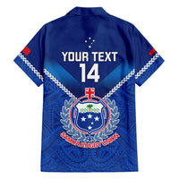 Custom Samoa Rugby Family Matching Short Sleeve Bodycon Dress and Hawaiian Shirt 2023 Go Manu Samoa LT14 - Polynesian Pride