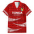 Tonga Rugby Family Matching Short Sleeve Bodycon Dress and Hawaiian Shirt 2023 Ikale Tahi Tongan Ngatu Pattern LT14 Dad's Shirt - Short Sleeve Red - Polynesian Pride