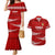 Custom Tonga Rugby Couples Matching Mermaid Dress and Hawaiian Shirt 2023 Ikale Tahi Tongan Ngatu Pattern LT14 Red - Polynesian Pride