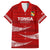 Custom Tonga Rugby Family Matching Puletasi Dress and Hawaiian Shirt 2023 Ikale Tahi Tongan Ngatu Pattern LT14 Dad's Shirt - Short Sleeve Red - Polynesian Pride