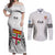 Fiji Rugby Couples Matching Off Shoulder Maxi Dress and Long Sleeve Button Shirts 2023 Go Champions World Cup Fijian Tapa Pattern LT14 White - Polynesian Pride