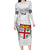 Fiji Rugby Family Matching Long Sleeve Bodycon Dress and Hawaiian Shirt 2023 Go Champions World Cup Fijian Tapa Pattern LT14 Mom's Dress White - Polynesian Pride