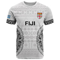 Fiji Rugby T Shirt 2023 Go Champions World Cup Fijian Tapa Pattern LT14 White - Polynesian Pride