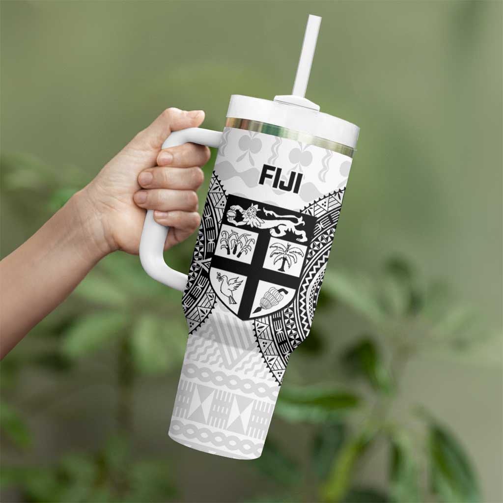 Fiji Rugby Tumbler With Handle Go Champions World Cup Fijian Tapa Pattern