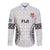 Custom Fiji Rugby Long Sleeve Button Shirt 2023 Go Champions World Cup Fijian Tapa Pattern LT14 Unisex White - Polynesian Pride