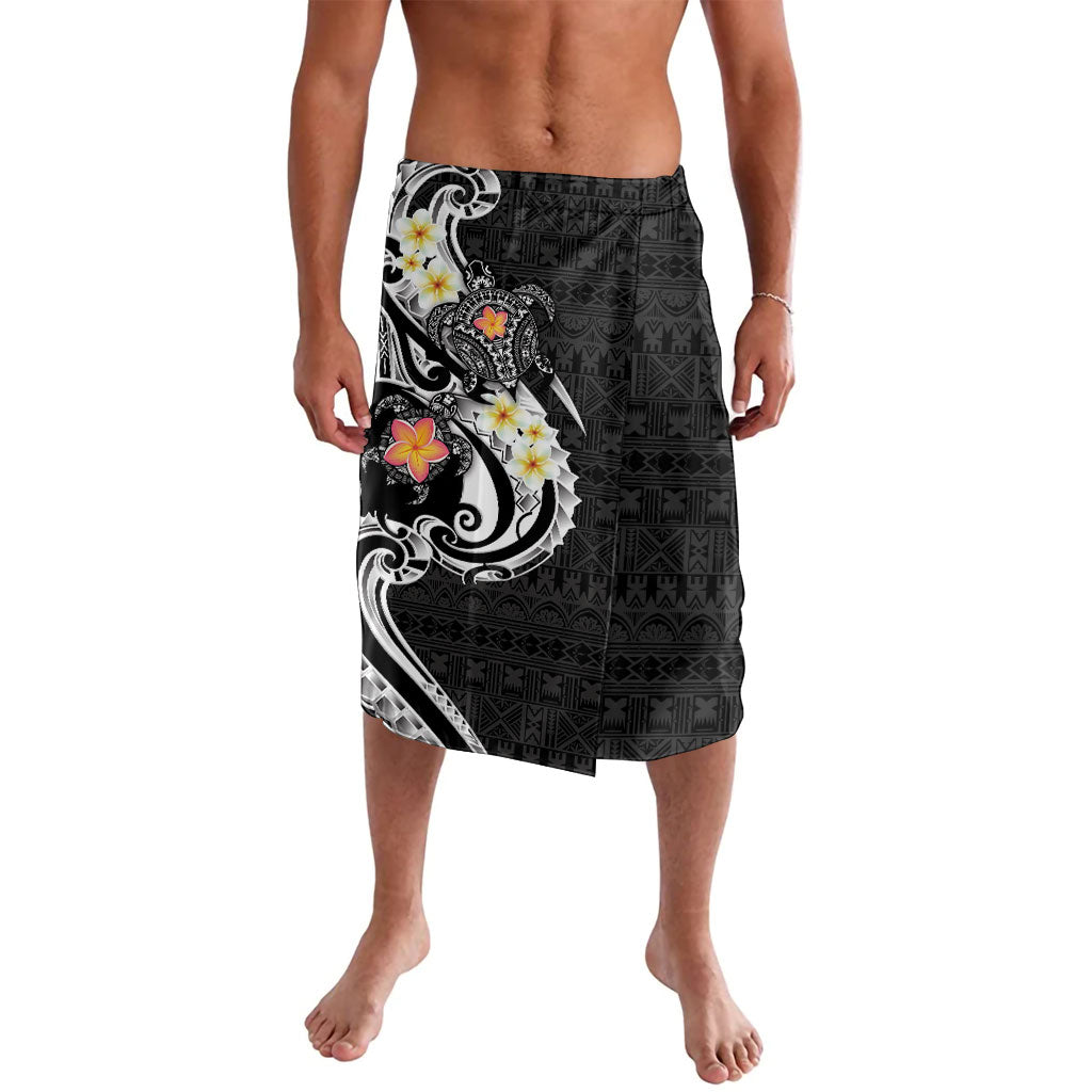 Bula Fiji Tapa Turtle Lavalava Plumeria Fijian Masi Vonu Black LT14 Black - Polynesian Pride