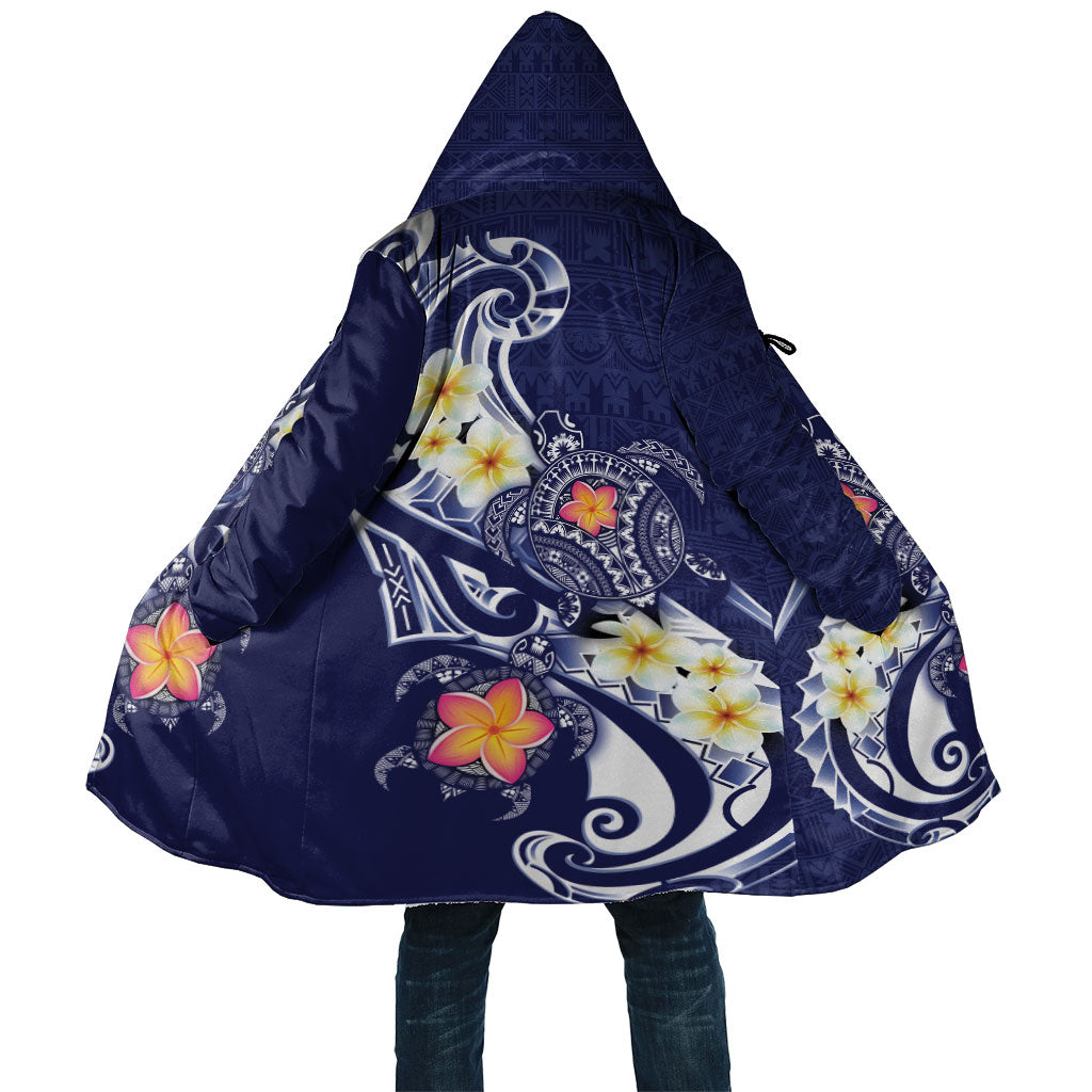 Bula Fiji Tapa Turtle Cloak Plumeria Fijian Masi Vonu Midnight Blue LT14 Unisex Midnight Blue - Polynesian Pride