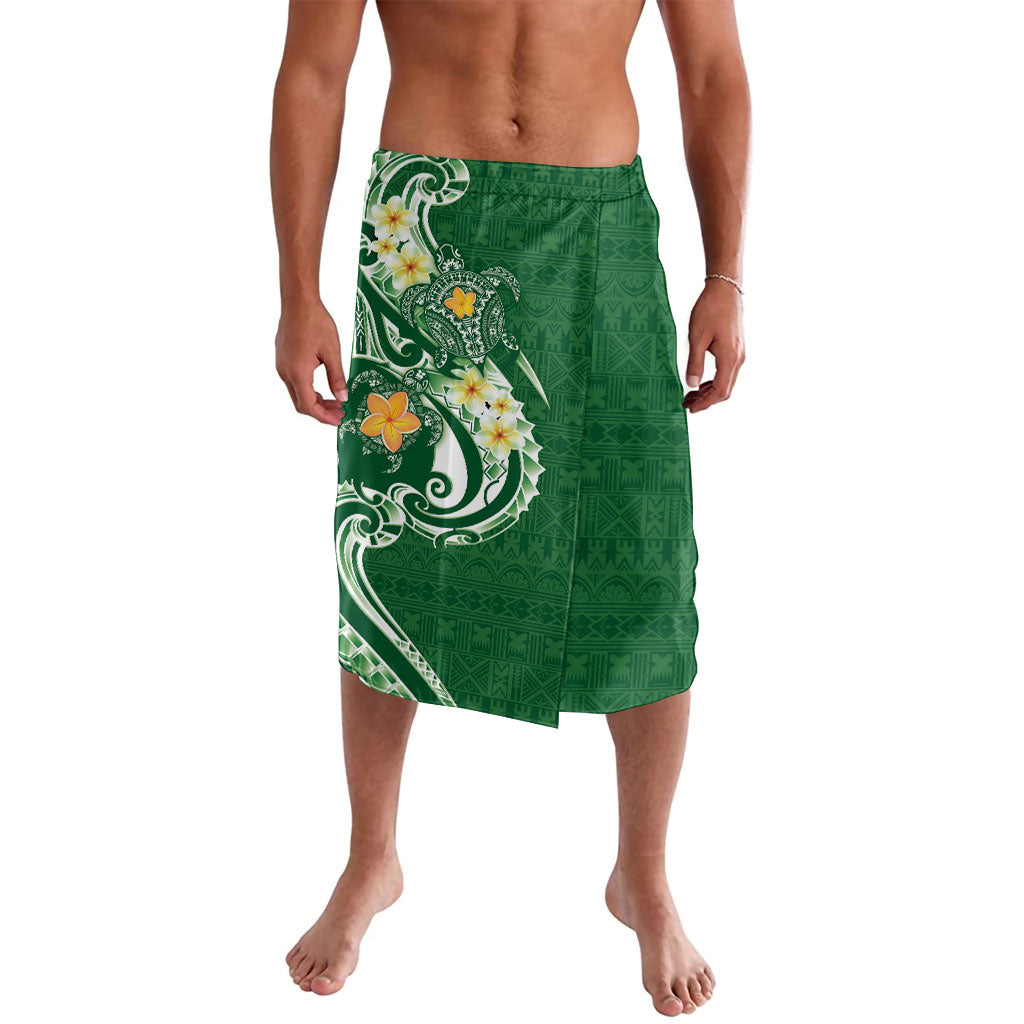 Bula Fiji Tapa Turtle Lavalava Plumeria Fijian Masi Vonu Green LT14 Green - Polynesian Pride