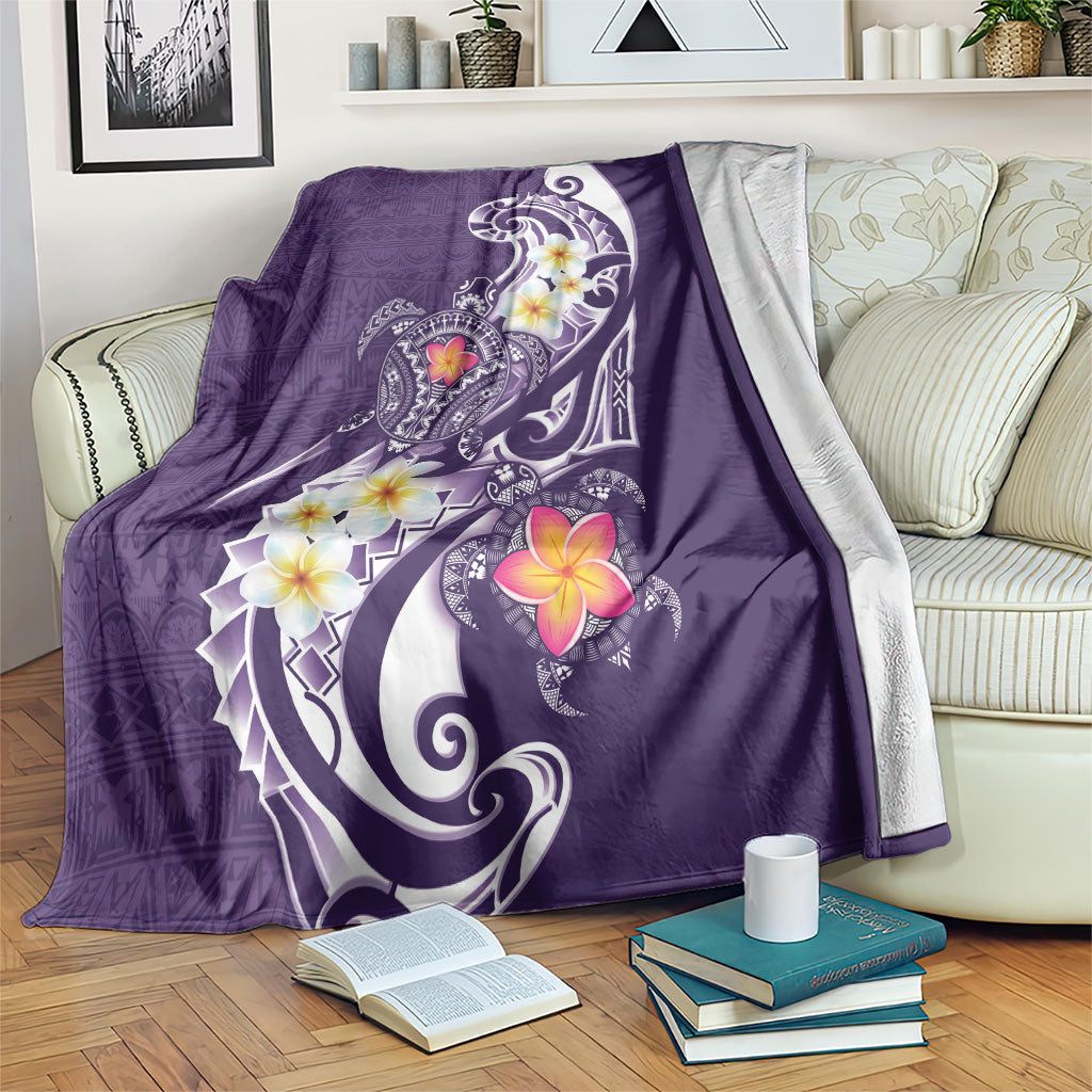 Bula Fiji Tapa Turtle Blanket Plumeria Fijian Masi Vonu Purple LT14 Purple - Polynesian Pride