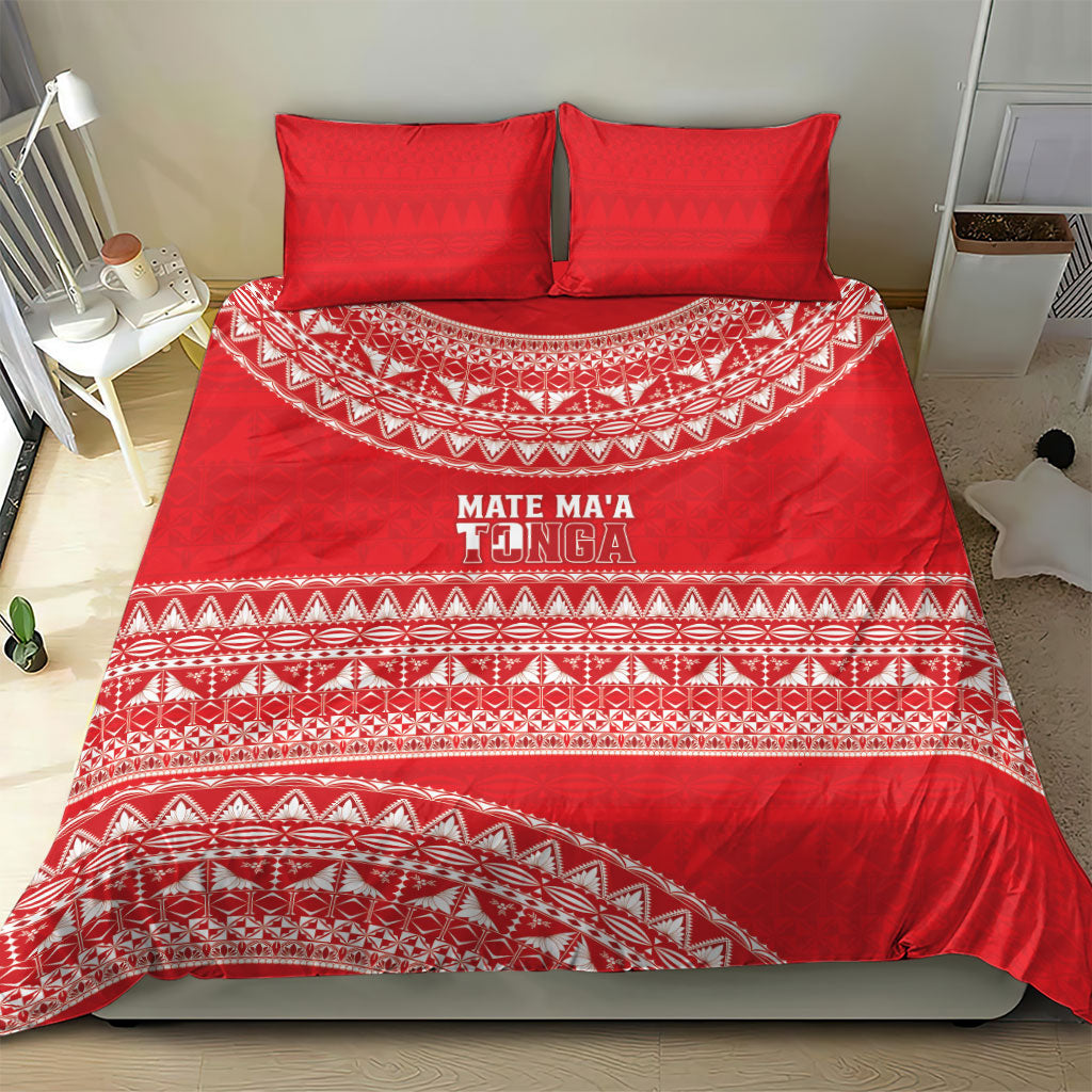 Mate Ma'a Tonga 2026 Rugby Bedding Set Go Champions Tongan Ngatu Pattern LT14 - Polynesian Pride