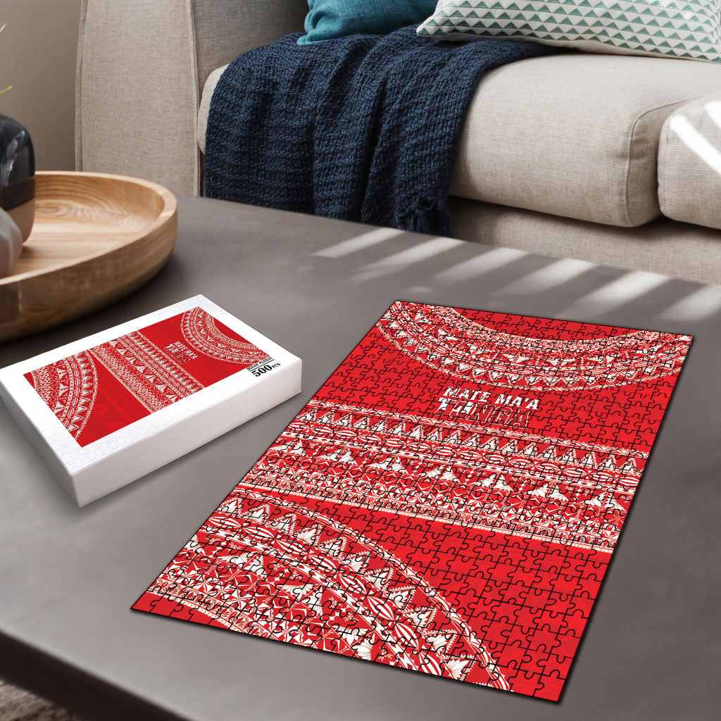 Mate Ma'a Tonga 2026 Rugby Puzzle Go Champions Tongan Ngatu Pattern LT14 - Polynesian Pride