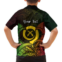 Personalised Vanuatu Family Day Family Matching Off Shoulder Long Sleeve Dress and Hawaiian Shirt Happy 26 December Vanuatuan Pig Tusk LT14 - Polynesian Pride