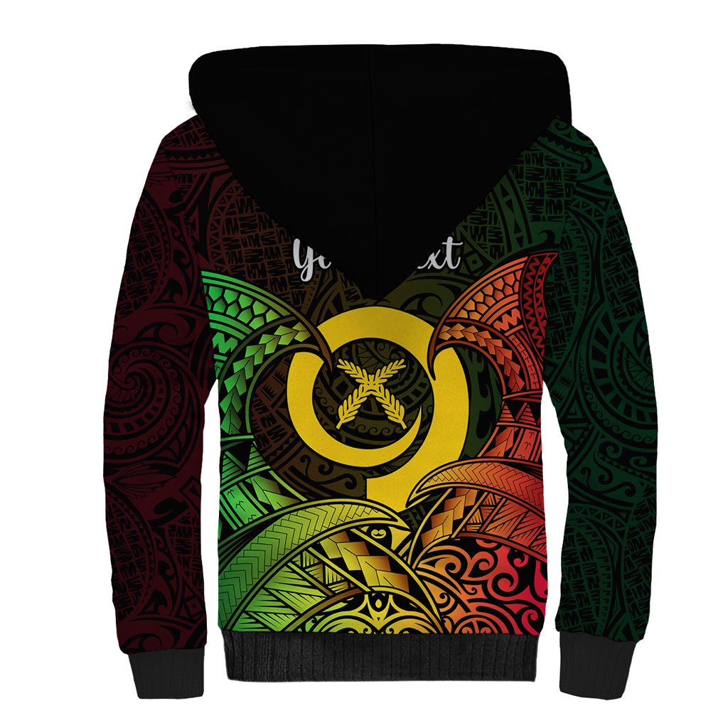 Personalised Vanuatu Family Day Sherpa Hoodie Happy 26 December Vanuatuan Pig Tusk LT14 - Polynesian Pride