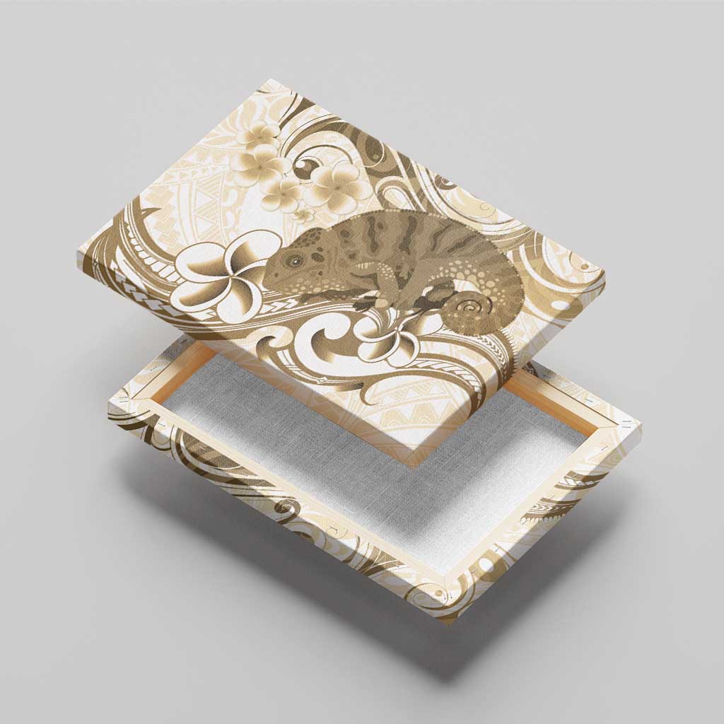 Brown And White Hawaii Chameleon Canvas Wall Art Plumeria Polynesian Tribal Art LT14 - Polynesian Pride