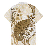 Brown And White Hawaii Chameleon Hawaiian Shirt Plumeria Polynesian Tribal Art LT14 - Polynesian Pride