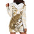 Brown And White Hawaii Chameleon Hoodie Dress Plumeria Polynesian Tribal Art