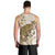 Brown And White Hawaii Chameleon Men Tank Top Plumeria Polynesian Tribal Art