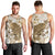 Brown And White Hawaii Chameleon Men Tank Top Plumeria Polynesian Tribal Art