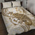 Brown And White Hawaii Chameleon Quilt Bed Set Plumeria Polynesian Tribal Art