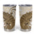 Brown And White Hawaii Chameleon Tumbler Cup Plumeria Polynesian Tribal Art