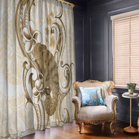 Brown And White Hawaii Chameleon Window Curtain Plumeria Polynesian Tribal Art LT14 - Polynesian Pride