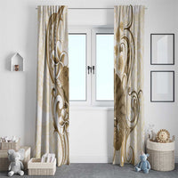 Brown And White Hawaii Chameleon Window Curtain Plumeria Polynesian Tribal Art LT14 - Polynesian Pride